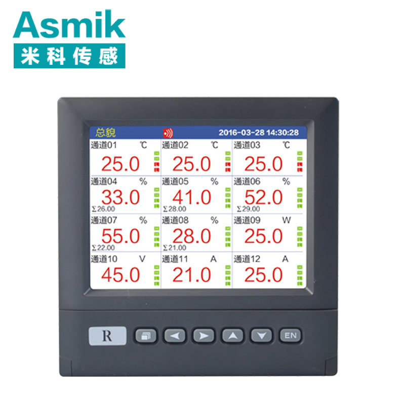 MIK-R6000D彩屏無紙記錄儀1~16通道 溫度 壓力 電量 液位